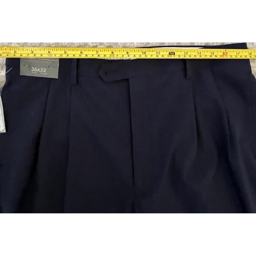 NWT Daniel Cremieux Signature Collection Men Navy Blue Pleated Dress Pants 36x32 - Picture 6 of 6